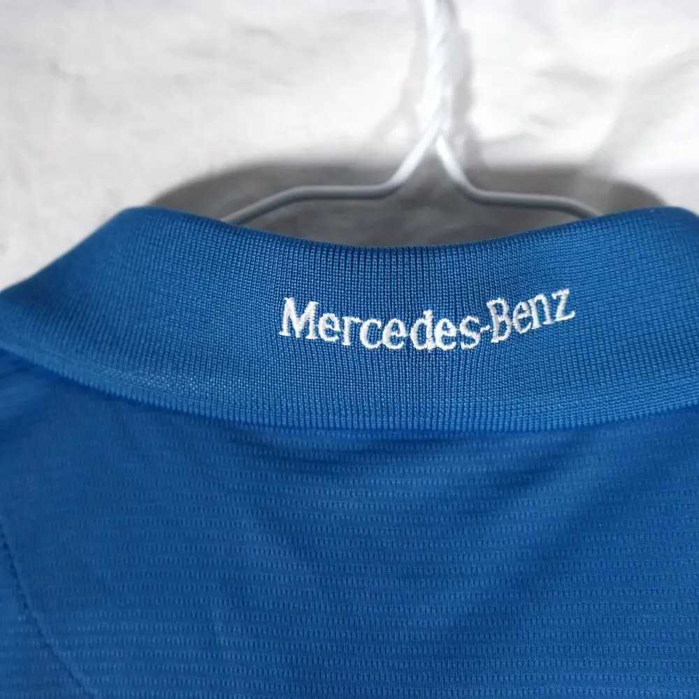 Mercedes-Benz Links Edition Polo Shirt Blue Embroidered Logo Men's Large